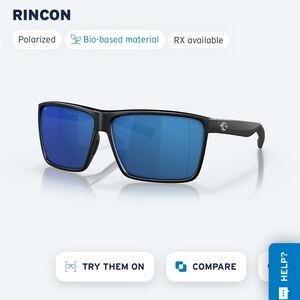 Costa Del Mar Rincon Polarized Sunglasses with Blue Lenses